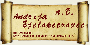 Andrija Bjelopetrović vizit kartica